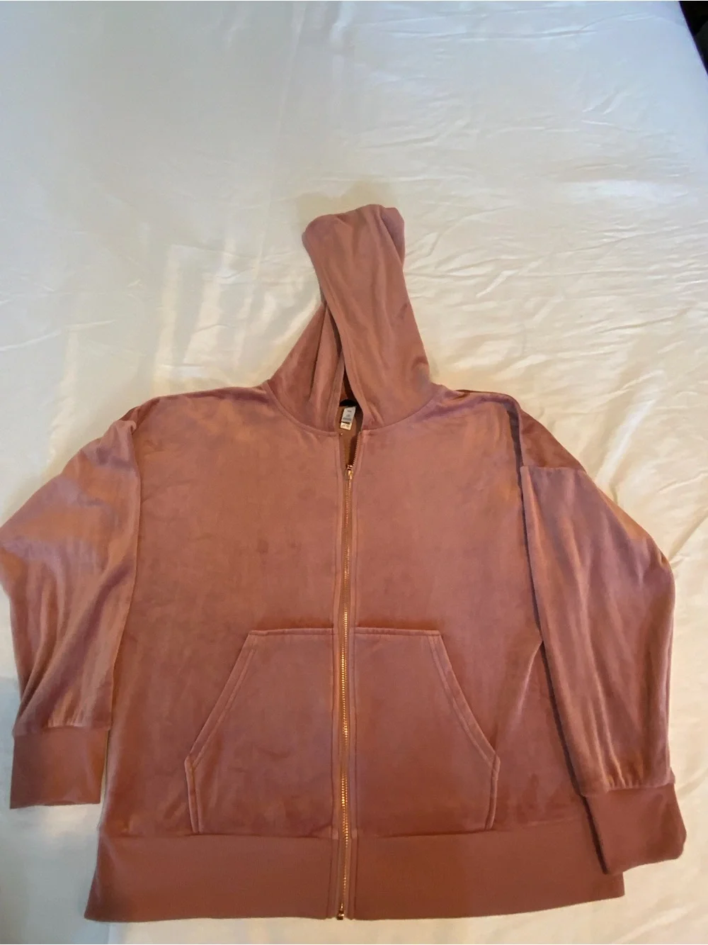 Felina Blush Pink Velour Zip-Up Hoodie - Picture 2 of 6